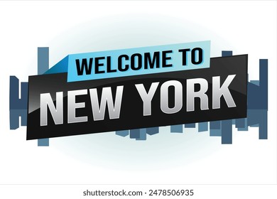 text word welcome to NYC New York city USA icon logo poster vector modern design graphic can use banner, flyer, web, study, education, sport event, special promo tour trip vacation holiday

