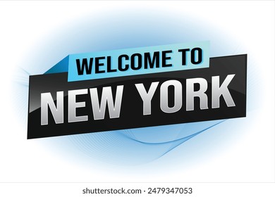 text word welcome to NYC New York city USA icon logo poster vector modern design graphic can use banner, flyer, web, study, education, sport event, special promo tour trip vacation holiday

