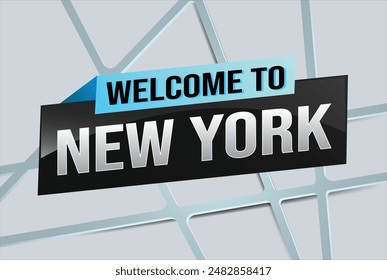 text word welcome to NYC New York city USA icon logo poster vector modern design graphic can use banner, flyer, web, study, education, sport event, special promo tour trip vacation holiday

