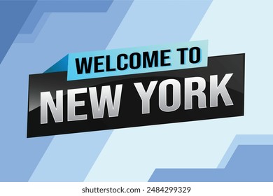 Textwort Willkommen bei NYC Neu York City USA Icon Logo Poster Vektorgrafik Modernes Design Grafik kann Banner, Flyer, Web, Studium, Bildung, Sportveranstaltung, Sonderaktion Tour Urlaub