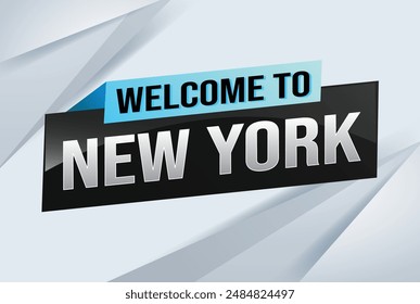 text word welcome to NYC New York city USA icon logo poster vector modern design graphic can use banner, flyer, web, study, education, sport event, special promo tour trip vacation holiday

