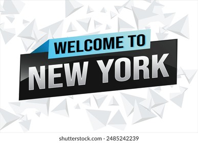 text word welcome to NYC New York city USA icon logo poster vector modern design graphic can use banner, flyer, web, study, education, sport event, special promo tour trip vacation holiday

