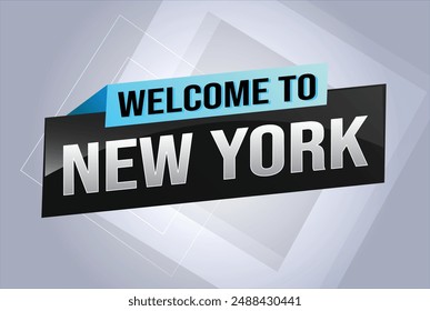 text word welcome to NYC New York city USA icon logo poster vector modern design graphic can use banner, flyer, web, study, education, sport event, special promo tour trip vacation holiday

