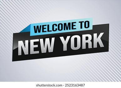 text word welcome to NYC New York city USA icon logo poster vektor moderne design grafik kann verwenden banner, flyer, web, studie, bildung, sport event, special promo tour trip holiday


