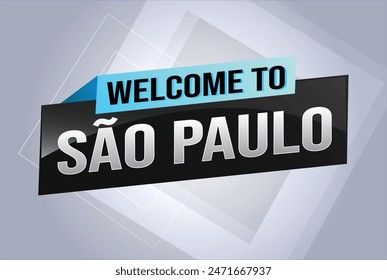 text word welcome to São Paulo Sao Paolo city icon logo poster vector modern design graphic can use banner, flyer, web, study, education, sport event, special promo tour trip vacation holiday

