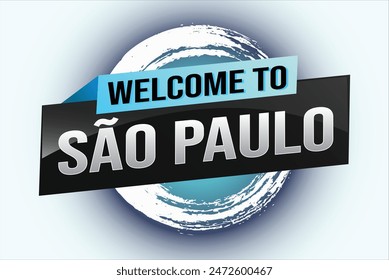 text word welcome to São Paulo Sao Paolo city icon logo poster vector modern design graphic can use banner, flyer, web, study, education, sport event, special promo tour trip vacation holiday

