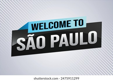 text word welcome to São Paulo Sao Paolo city icon logo poster vector modern design graphic can use banner, flyer, web, study, education, sport event, special promo tour trip vacation holiday

