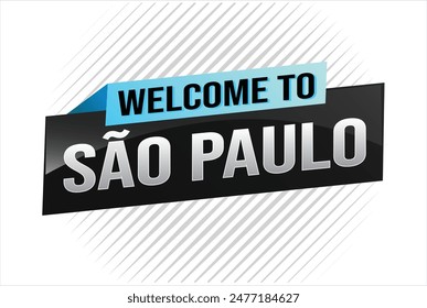 text word welcome to São Paulo Sao Paolo city icon logo poster vector modern design graphic can use banner, flyer, web, study, education, sport event, special promo tour trip vacation holiday

