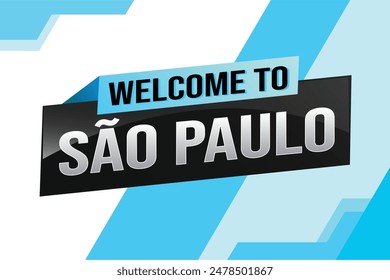 text word welcome to São Paulo Sao Paolo city icon logo poster vector modern design graphic can use banner, flyer, web, study, education, sport event, special promo tour trip vacation holiday

