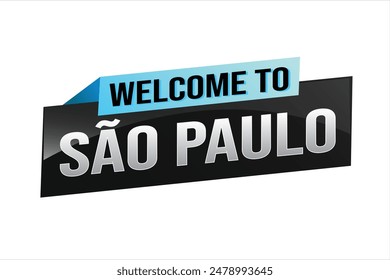 text word welcome to São Paulo Sao Paolo city icon logo poster vector modern design graphic can use banner, flyer, web, study, education, sport event, special promo tour trip vacation holiday

