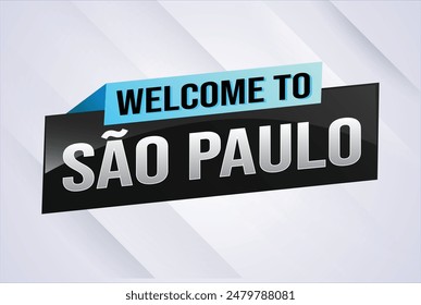 text word welcome to São Paulo Sao Paolo city icon logo poster vector modern design graphic can use banner, flyer, web, study, education, sport event, special promo tour trip vacation holiday

