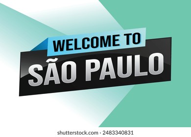 text word welcome to São Paulo Sao Paolo city icon logo poster vector modern design graphic can use banner, flyer, web, study, education, sport event, special promo tour trip vacation holiday

