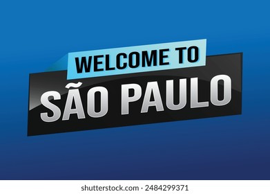 text word welcome to São Paulo Sao Paolo city icon logo poster vector modern design graphic can use banner, flyer, web, study, education, sport event, special promo tour trip vacation holiday