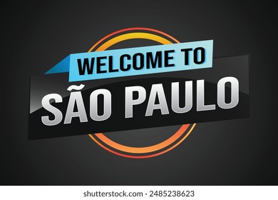 text word welcome to São Paulo Sao Paolo city icon logo poster vector modern design graphic can use banner, flyer, web, study, education, sport event, special promo tour trip vacation holiday

