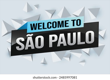 text word welcome to São Paulo Sao Paolo city icon logo poster vector modern design graphic can use banner, flyer, web, study, education, sport event, special promo tour trip vacation holiday

