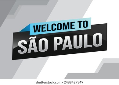 text word welcome to São Paulo Sao Paolo city icon logo poster vector modern design graphic can use banner, flyer, web, study, education, sport event, special promo tour trip vacation holiday

