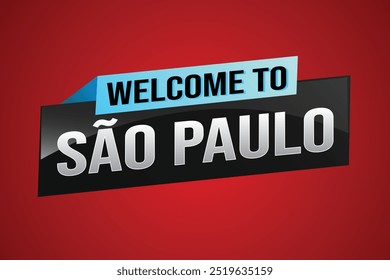 text word welcome to São Paulo Sao Paolo city icon logo poster vector modern design graphic can use banner, flyer, web, study, education, sport event, special promo tour trip vacation holiday

