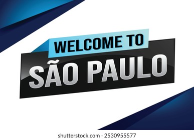 text word welcome to São Paulo Sao Paolo city icon logo poster vector modern design graphic can use banner, flyer, web, study, education, sport event, special promo tour trip vacation holiday

