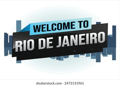 text word welcome to Rio De Janeiro city icon logo poster vector modern design graphic can use banner, flyer, web, study, education, sport event, special promo tour trip vacation holiday

