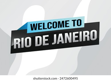 text word welcome to Rio De Janeiro city icon logo poster vector modern design graphic can use banner, flyer, web, study, education, sport event, special promo tour trip vacation holiday

