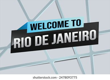 text word welcome to Rio De Janeiro city icon logo poster vector modern design graphic can use banner, flyer, web, study, education, sport event, special promo tour trip vacation holiday

