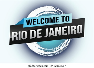 text word welcome to Rio De Janeiro city icon logo poster vector modern design graphic can use banner, flyer, web, study, education, sport event, special promo tour trip vacation holiday

