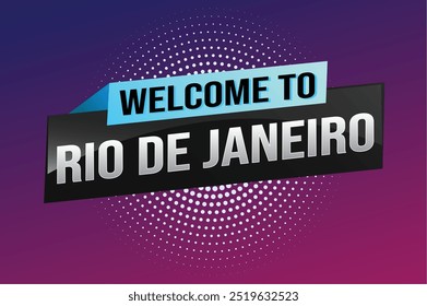 palavra de texto bem-vindo ao Rio de Janeiro ícone da cidade logotipo cartaz vetor design moderno gráfico pode usar banner, folheto, web, estudo, educação, evento esportivo, tour especial férias férias

