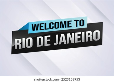 palavra de texto bem-vindo ao Rio de Janeiro ícone da cidade logotipo cartaz vetor design moderno gráfico pode usar banner, folheto, web, estudo, educação, evento esportivo, tour especial férias férias

