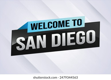 text word welcome to San Diego city USA icon logo poster vector modern design graphic can use banner, flyer, web, study, education, sport event, special promo tour trip vacation holiday

