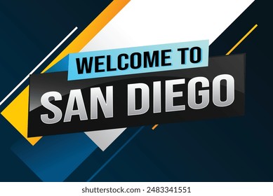 text word welcome to San Diego city USA icon logo poster vector modern design graphic can use banner, flyer, web, study, education, sport event, special promo tour trip vacation holiday