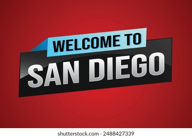 text word welcome to San Diego city USA icon logo poster vector modern design graphic can use banner, flyer, web, study, education, sport event, special promo tour trip vacation holiday

