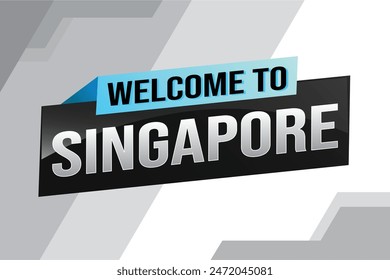 text word welcome to Singapore city icon logo poster vector modern design graphic can use banner, flyer, web, study, education, sport event, special promo tour trip vacation holiday

