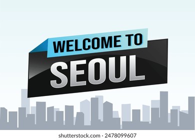 text word welcome to Soul city icon logo poster vector modern design graphic can use banner, flyer, web, study, education, sport event, special promo tour trip vacation holiday

