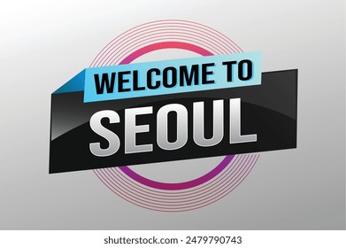 text word welcome to Soul city icon logo poster vector modern design graphic can use banner, flyer, web, study, education, sport event, special promo tour trip vacation holiday

