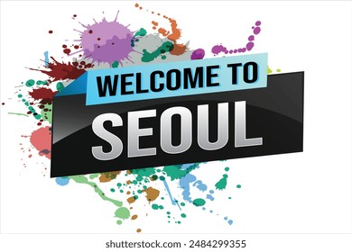 text word welcome to Soul city icon logo poster vector modern design graphic can use banner, flyer, web, study, education, sport event, special promo tour trip vacation holiday