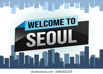 text word welcome to Soul city icon logo poster vector modern design graphic can use banner, flyer, web, study, education, sport event, special promo tour trip vacation holiday

