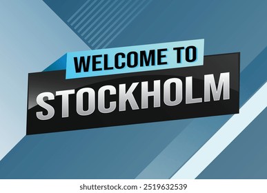 text wort willkommen in Stockholm stadt symbol logo poster vektor modernes design grafik kann verwenden banner, flyer, web, studie, bildung, sport event, spezielle aktion tour reise urlaub

