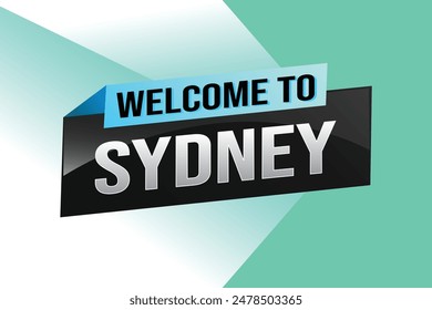 text word welcome to Sydney city icon logo poster vector modern design graphic can use banner, flyer, web, study, education, sport event, special promo tour trip vacation holiday

