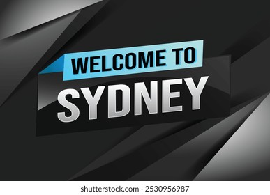 text wort willkommen in Sydney stadt symbol logo poster vektor moderne design grafik kann verwenden banner, flyer, web, studie, bildung, sport event, spezielle aktion tour trip holiday

