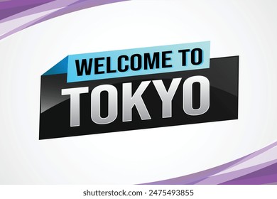 text word welcome to Tokyo city icon logo poster vector modern design graphic can use banner, flyer, web, study, education, sport event, special promo tour trip vacation holiday

