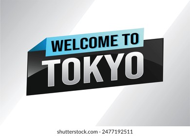 text word welcome to Tokyo city icon logo poster vector modern design graphic can use banner, flyer, web, study, education, sport event, special promo tour trip vacation holiday

