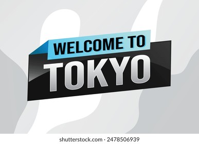 text word welcome to Tokyo city icon logo poster vector modern design graphic can use banner, flyer, web, study, education, sport event, special promo tour trip vacation holiday

