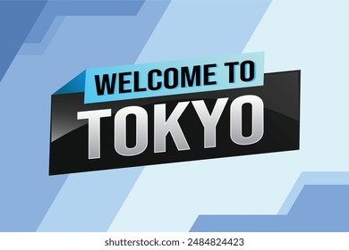 text word welcome to Tokyo city icon logo poster vector modern design graphic can use banner, flyer, web, study, education, sport event, special promo tour trip vacation holiday

