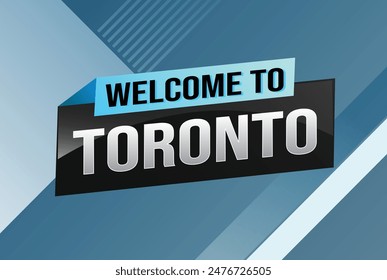 text word welcome to Toronto city icon logo poster vector modern design graphic can use banner, flyer, web, study, education, sport event, special promo tour trip vacation holiday


