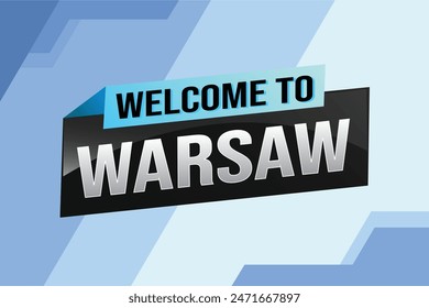text word welcome to Warsaw city icon logo poster vector modern design graphic can use banner, flyer, web, study, education, sport event, special promo tour trip vacation holiday

