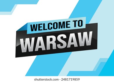 text word welcome to Warsaw city icon logo poster vector modern design graphic can use banner, flyer, web, study, education, sport event, special promo tour trip vacation holiday

