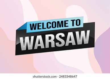 text word welcome to Warsaw city icon logo poster vector modern design graphic can use banner, flyer, web, study, education, sport event, special promo tour trip vacation holiday