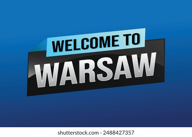 text word welcome to Warsaw city icon logo poster vector modern design graphic can use banner, flyer, web, study, education, sport event, special promo tour trip vacation holiday

