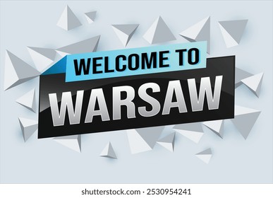 text word welcome to Warsaw city icon logo poster vector modern design graphic can use banner, flyer, web, study, education, sport event, special promo tour trip vacation holiday


