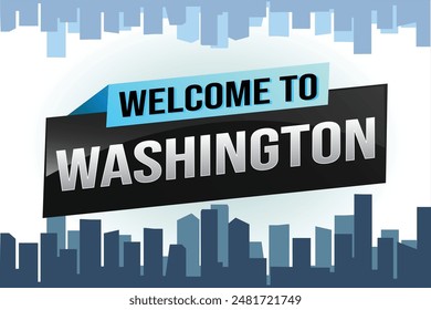 Bienvenido a la ciudad de Washington DC EE.UU. icono del logotipo del cartel del Vector de diseño moderno gráfico puede utilizar el Anuncio, volante, Web, estudio, educación, evento, promoción especial del viaje de vacaciones de vacaciones

